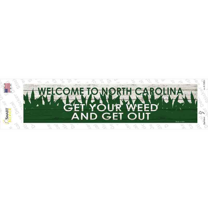 North Carolina Weed Novelty Narrow Sticker Decal
