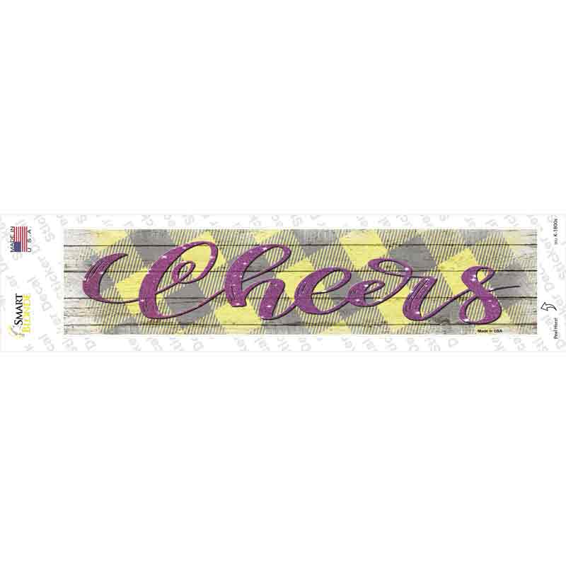 Cheers Yellow Novelty Narrow Sticker Decal