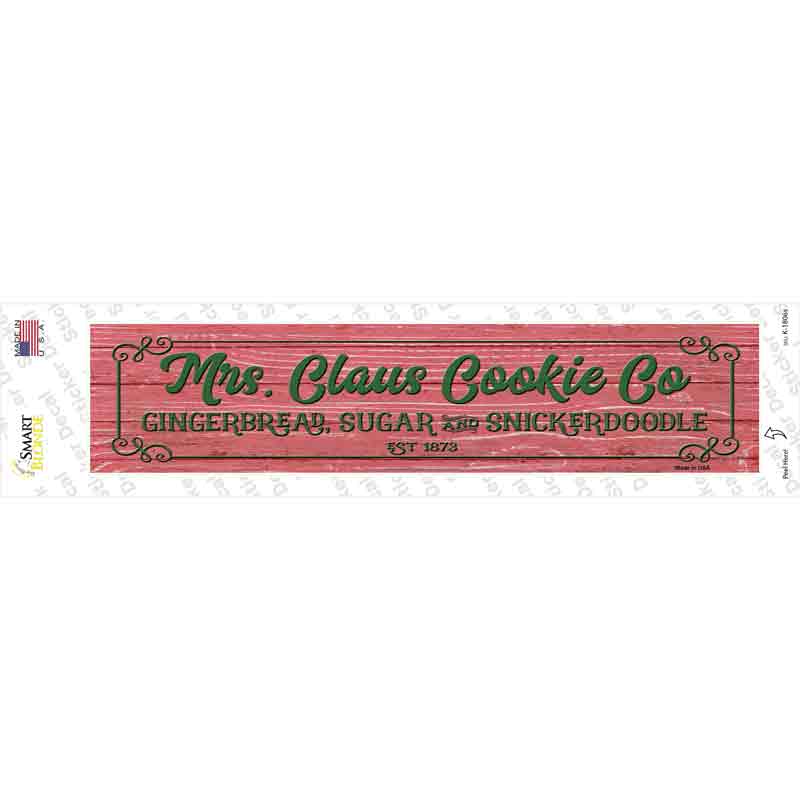 Mrs Claus Cookie Co Red Novelty Narrow Sticker Decal
