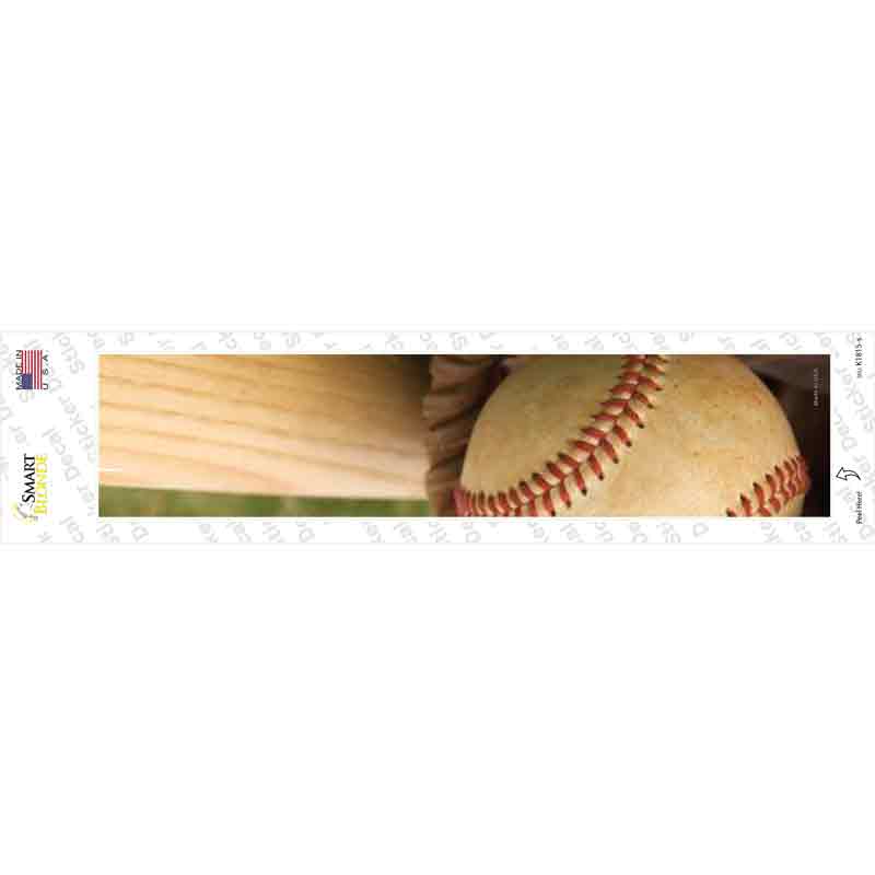 Baseball with Bat Novelty Narrow Sticker Decal