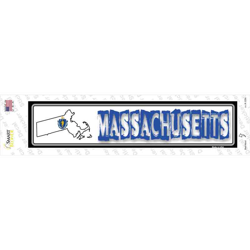 Massachusetts Outline Novelty Narrow Sticker Decal