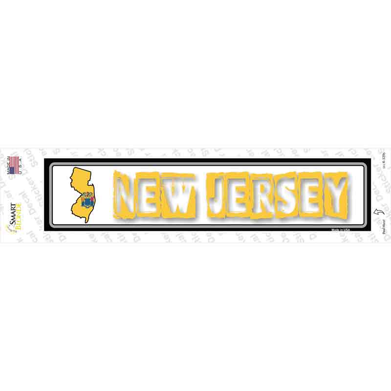 New Jersey Outline Novelty Narrow Sticker Decal