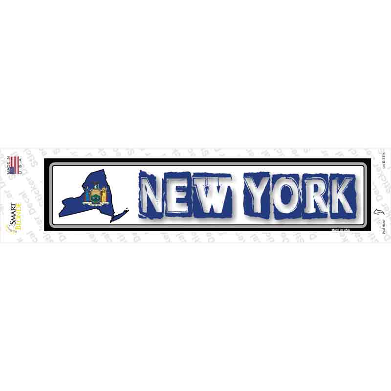 New York Outline Novelty Narrow Sticker Decal