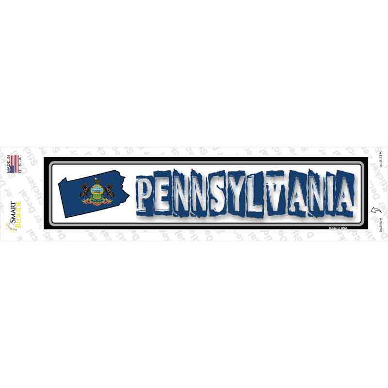 Pennsylvania Outline Novelty Narrow Sticker Decal
