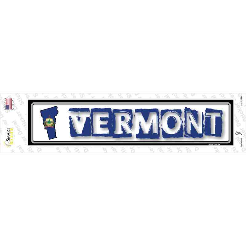 Vermont Outline Novelty Narrow Sticker Decal