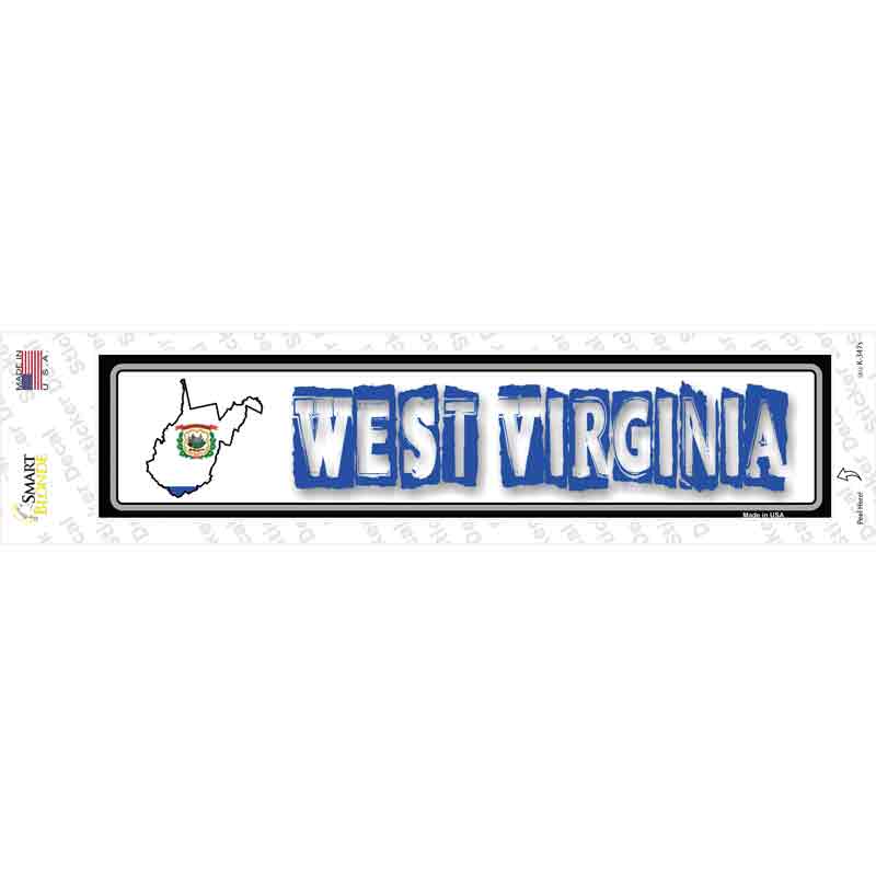 West Virginia Outline Novelty Narrow Sticker Decal