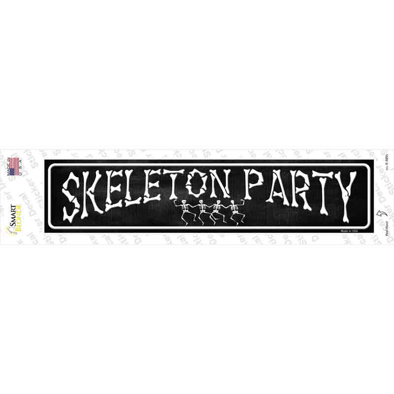 Skeleton Party Novelty Narrow Sticker Decal
