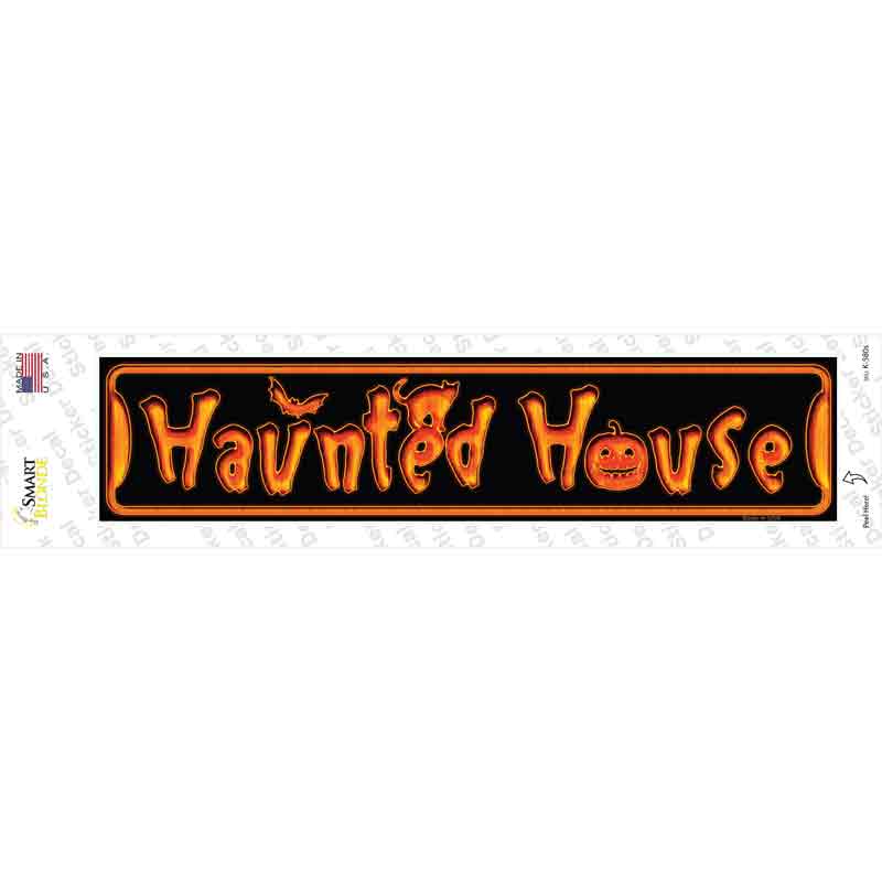 Haunted House Orange Novelty Narrow Sticker Decal