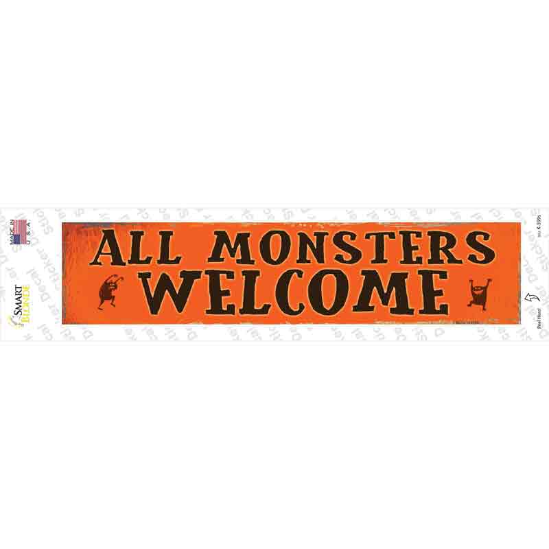 All Monsters Welcome Novelty Narrow Sticker Decal