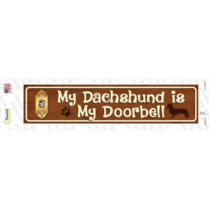Dachshund Is Doorbell Novelty Narrow Sticker Decal