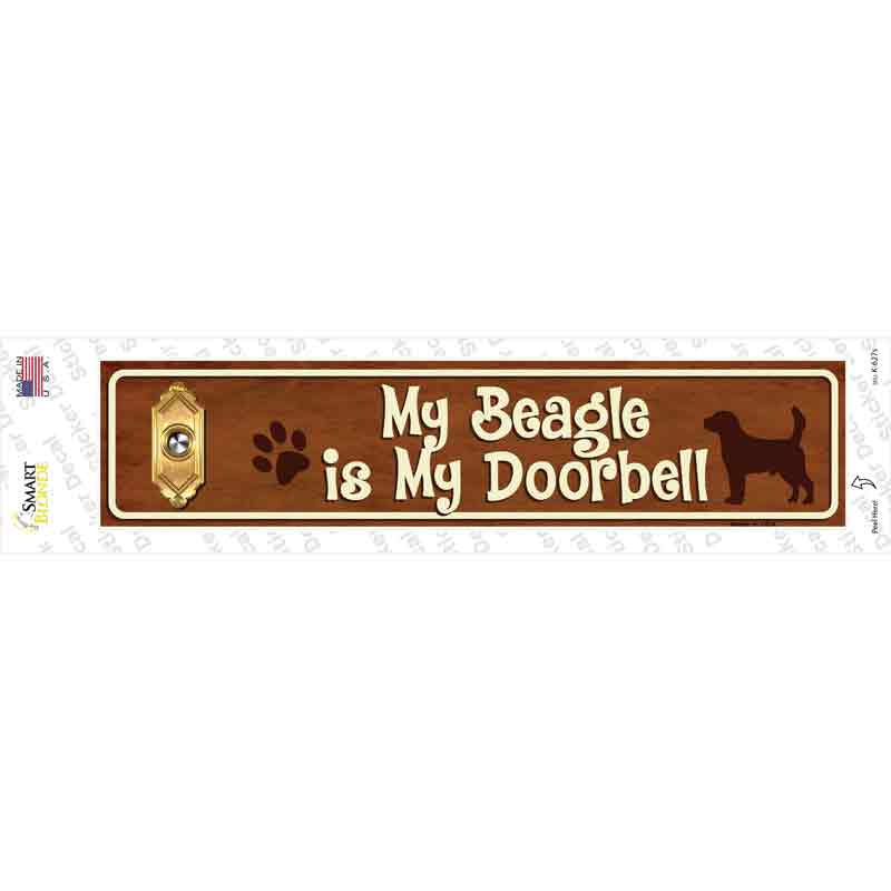 Beagle Is Doorbell Novelty Narrow Sticker Decal