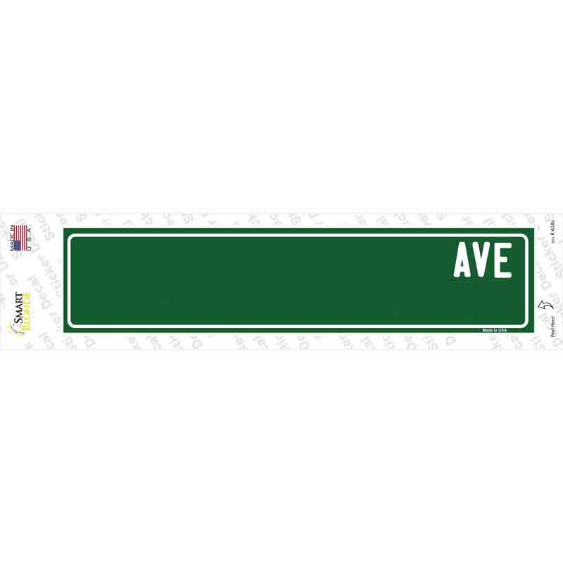 Green Avenue Blank Novelty Narrow Sticker Decal