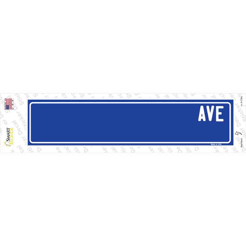 Blue Avenue Blank Novelty Narrow Sticker Decal