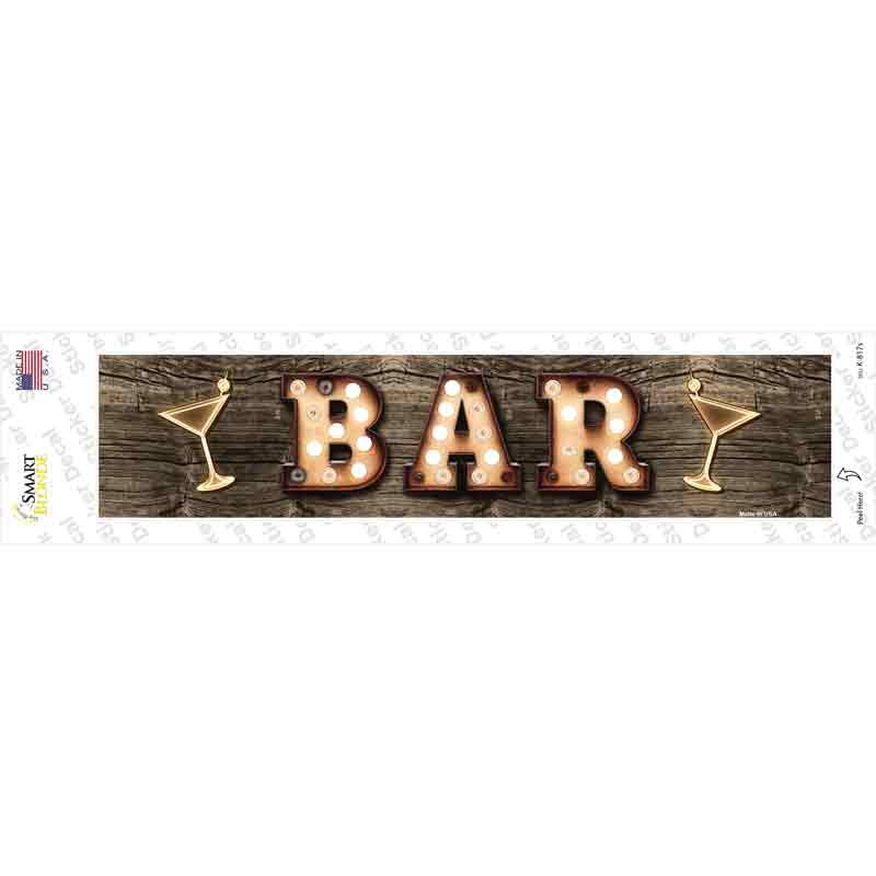 Bar Cocktails Bulb Lettering Novelty Narrow Sticker Decal