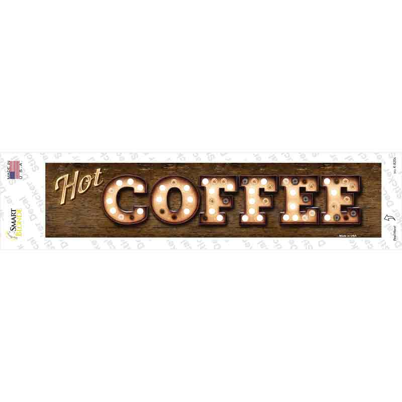 Hot Coffee Bulb Lettering Novelty Narrow Sticker Decal