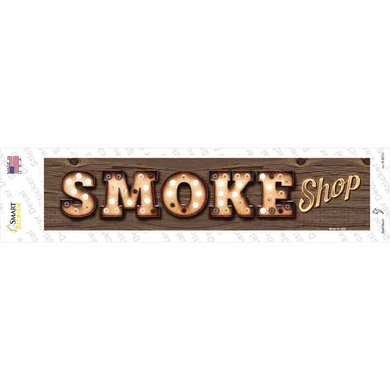 Smoke Shop Bulb Lettering Novelty Narrow Sticker Decal