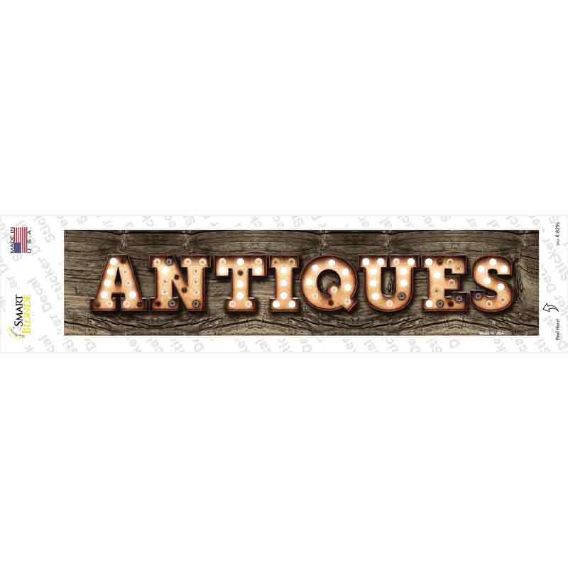 Antiques Bulb Lettering Novelty Narrow Sticker Decal