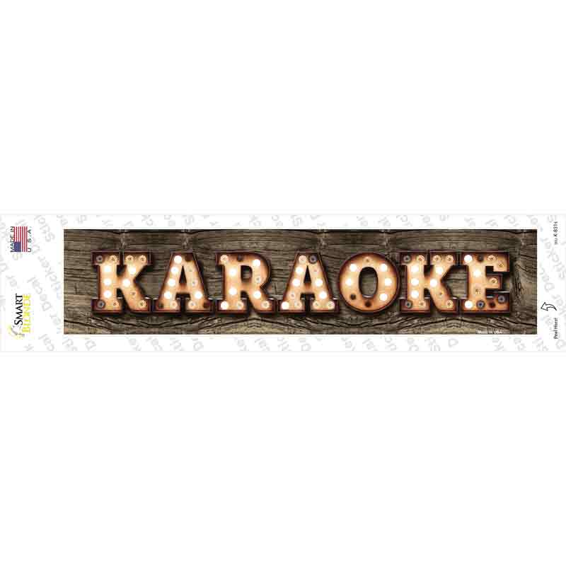 Karaoke Bulb Lettering Novelty Narrow Sticker Decal