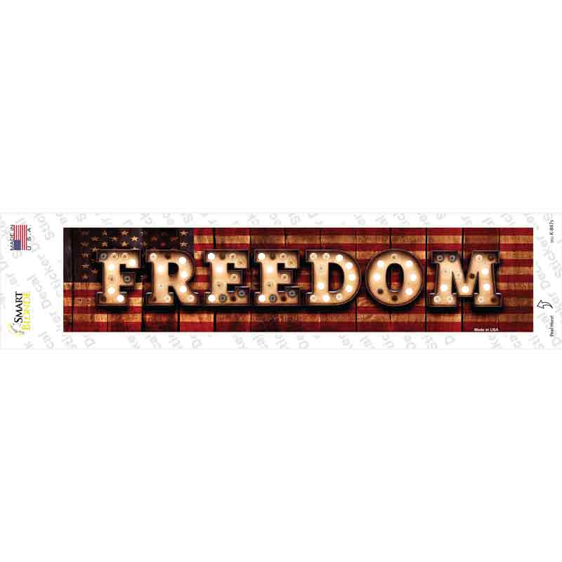 Freedom Bulb Lettering Novelty Narrow Sticker Decal