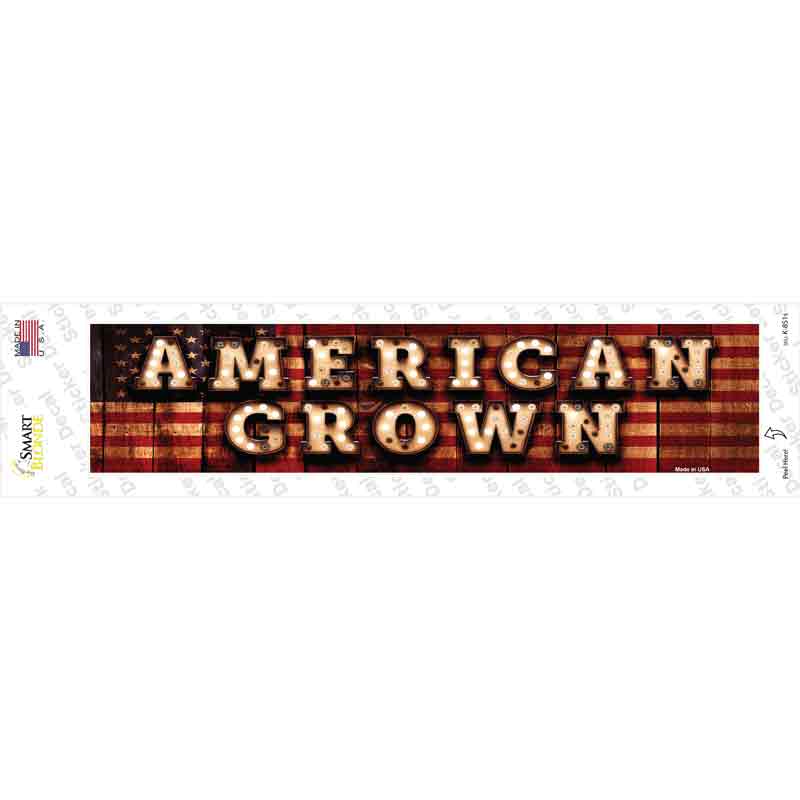American Grown Bulb Lettering Novelty Narrow Sticker Decal