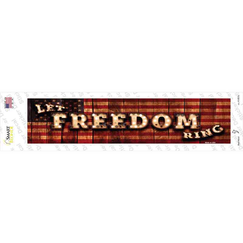 Let Freedom Ring Bulb Lettering Novelty Narrow Sticker Decal