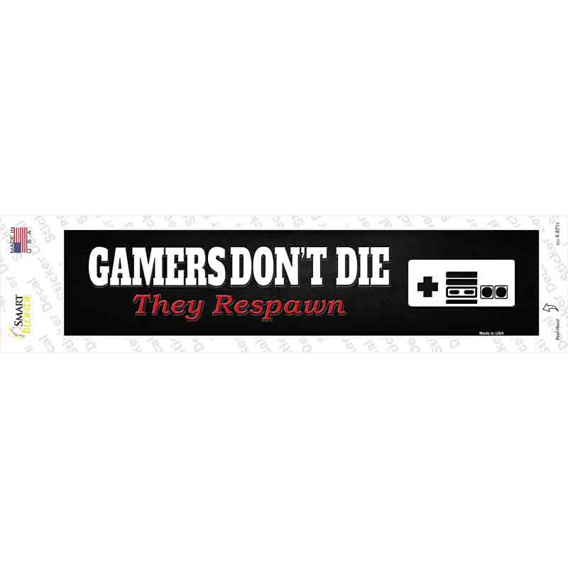 Gamers Dont Die Retro Novelty Narrow Sticker Decal