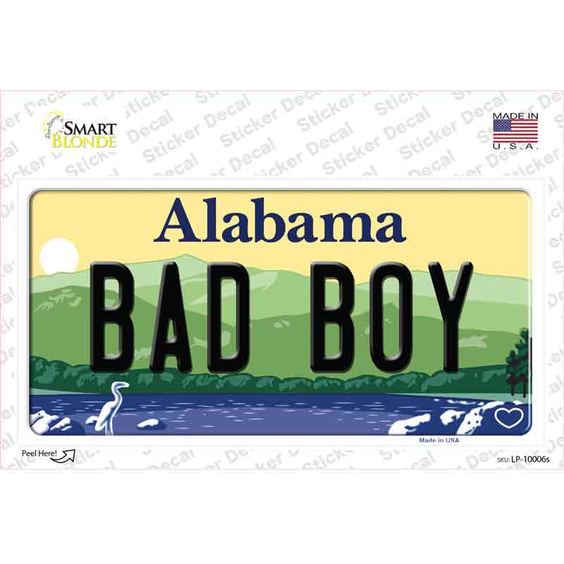 Bad Boy Alabama Novelty Sticker Decal