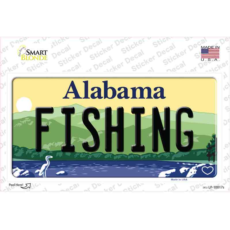 Fishing Alabama Novelty Sticker Decal