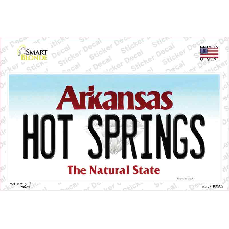 Hot Springs Arkansas Novelty Sticker Decal