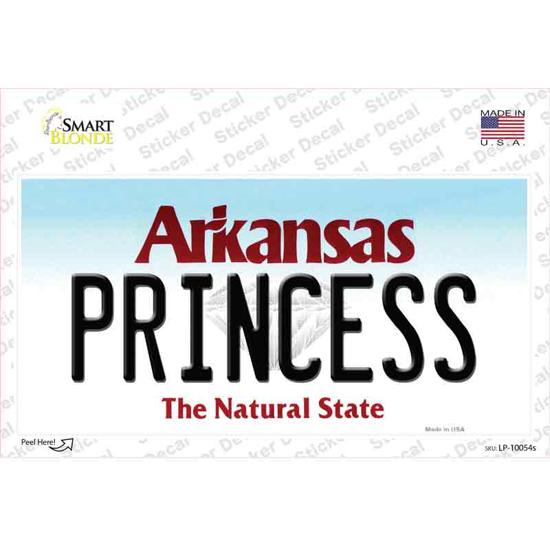 Princess Arkansas Novelty Sticker Decal