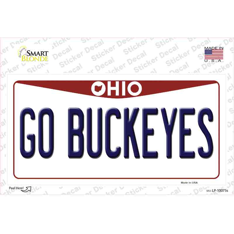 Go Buckeyes Ohio Novelty Sticker Decal