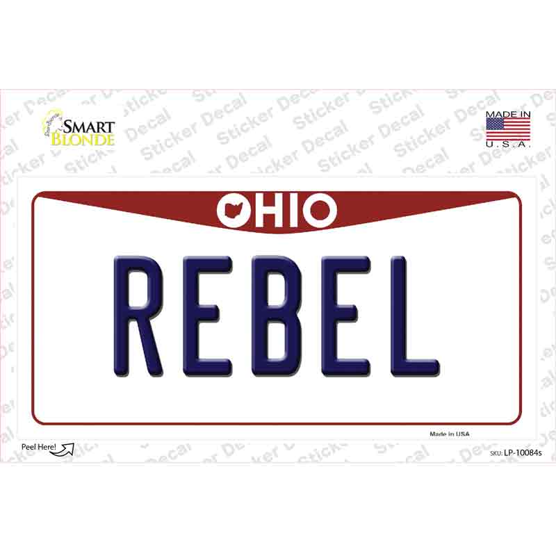 Rebel Ohio Novelty Sticker Decal