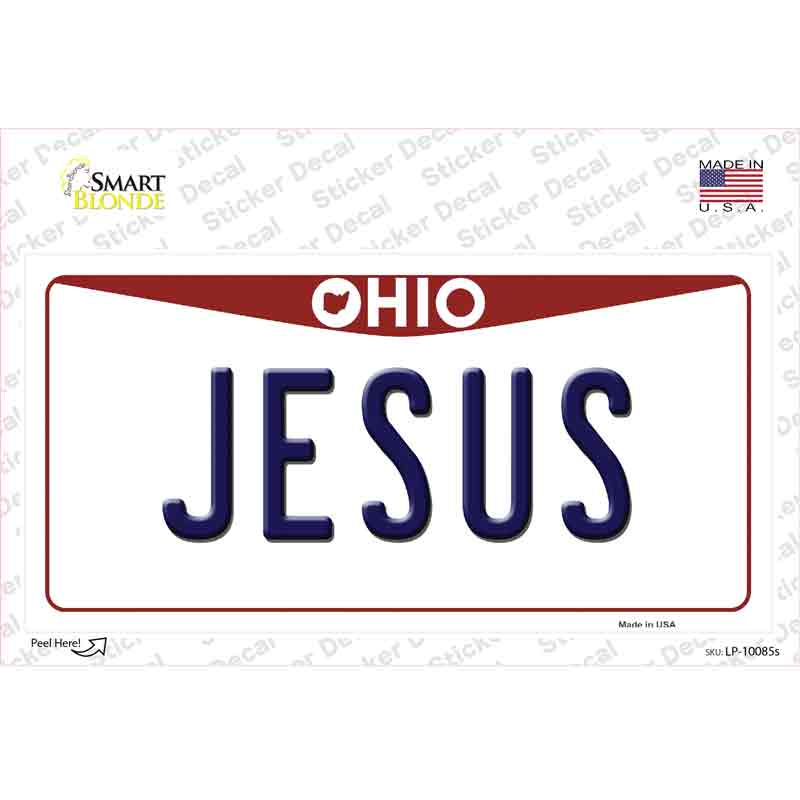 Jesus Ohio Novelty Sticker Decal
