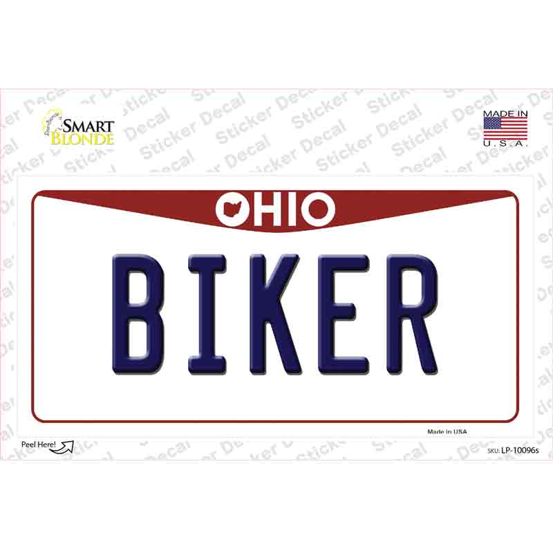 Biker Ohio Novelty Sticker Decal
