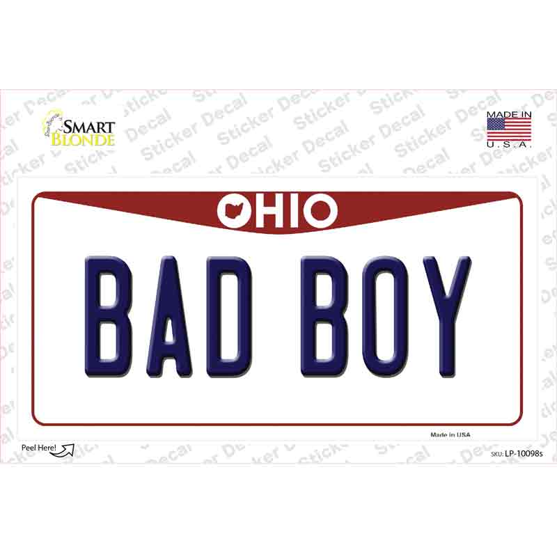 Bad Boy Ohio Novelty Sticker Decal