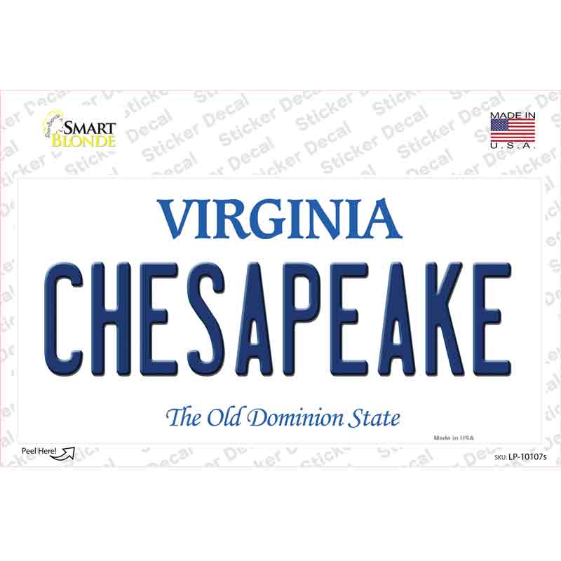 Chesapeake Virginia Novelty Sticker Decal