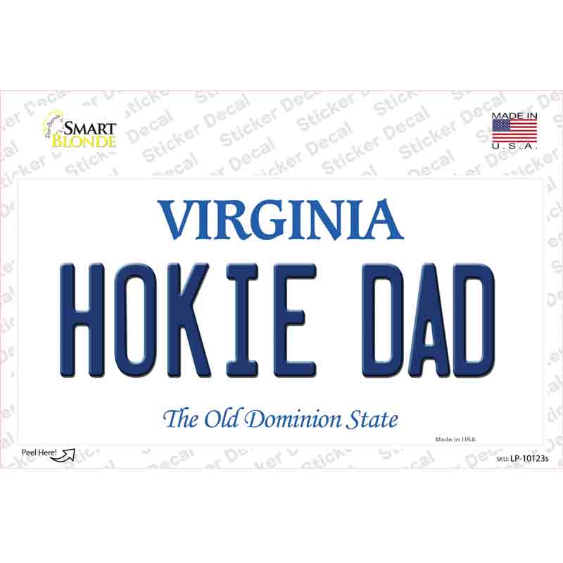 Hokie Dad Virginia Novelty Sticker Decal