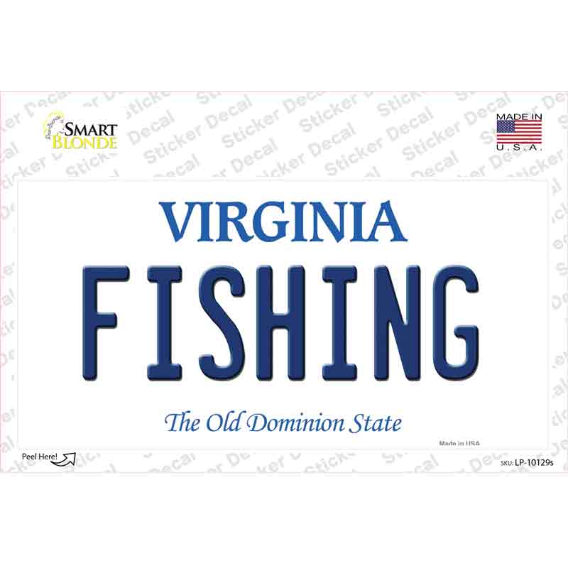 Fishing Virginia Novelty Sticker Decal