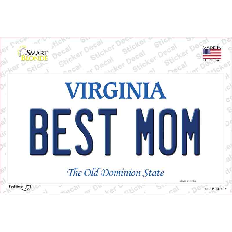 Best Mom Virginia Novelty Sticker Decal