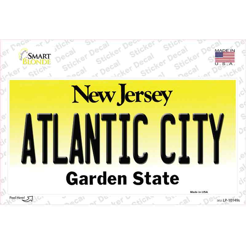 Atlantic City New Jersey Novelty Sticker Decal