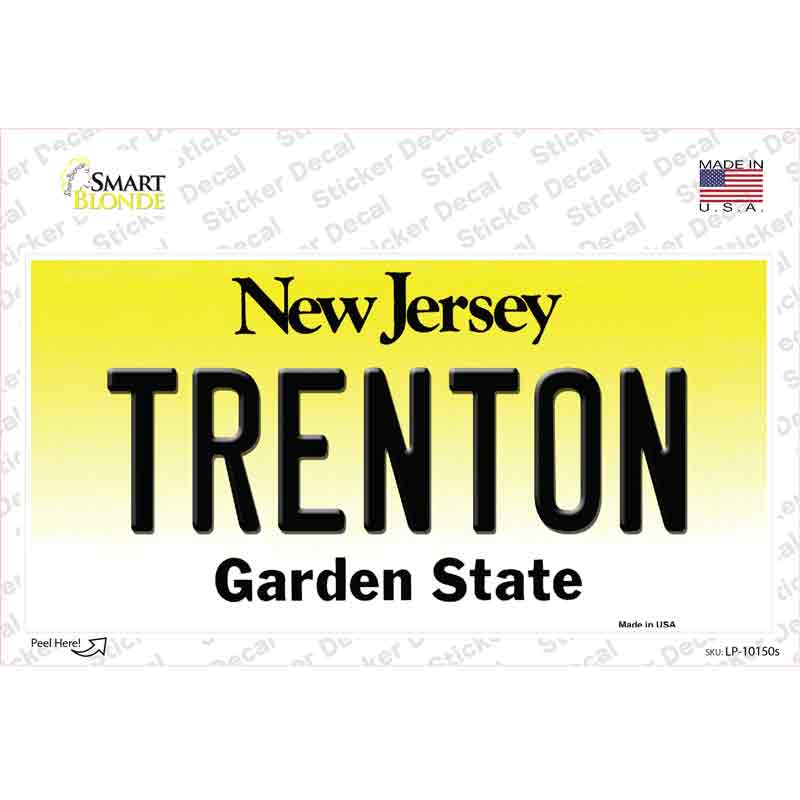 Trenton New Jersey Novelty Sticker Decal