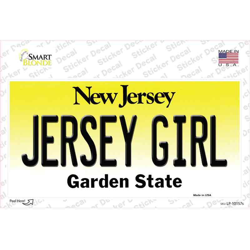 Jersey Girl New Jersey Novelty Sticker Decal