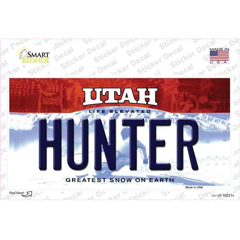 Hunter Utah Novelty Sticker Decal