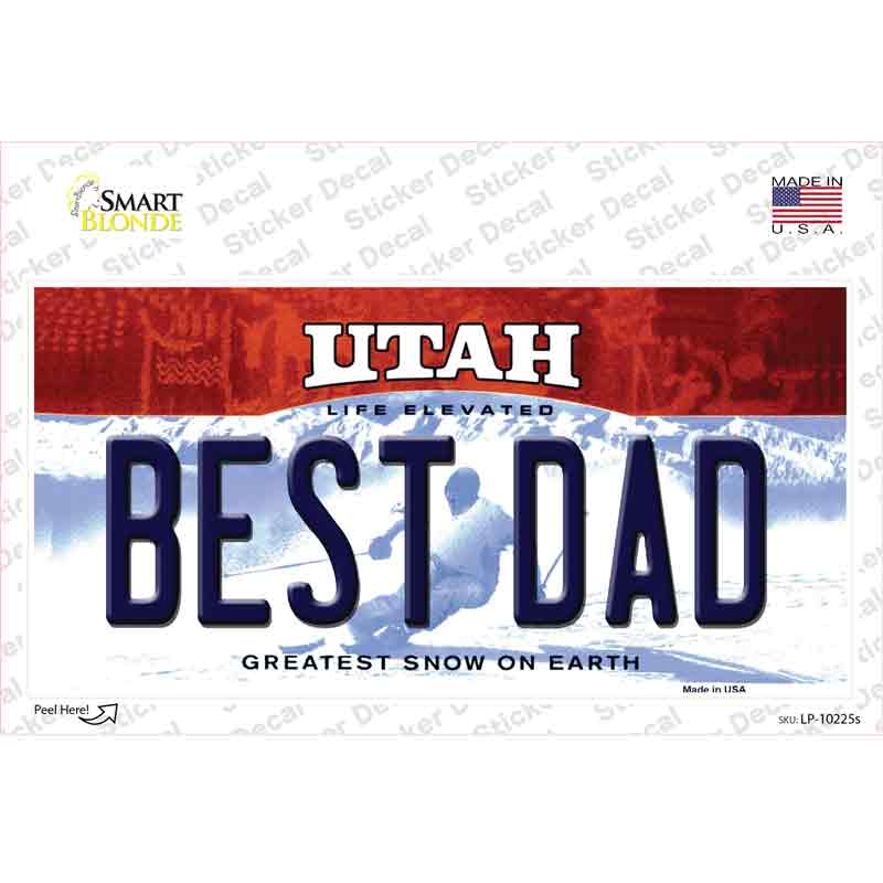 Best Dad Utah Novelty Sticker Decal