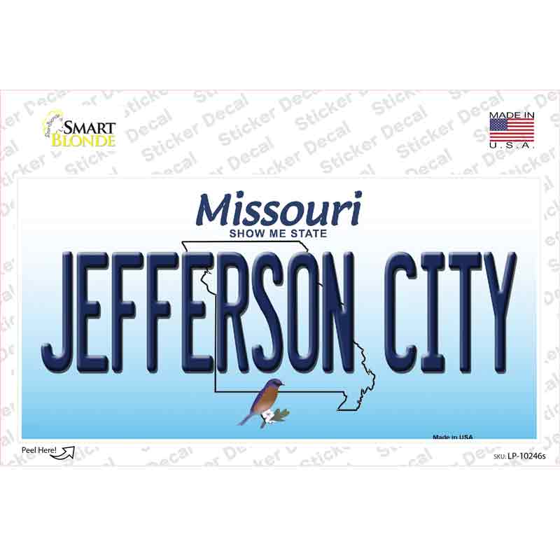 Jefferson City Missouri Novelty Sticker Decal