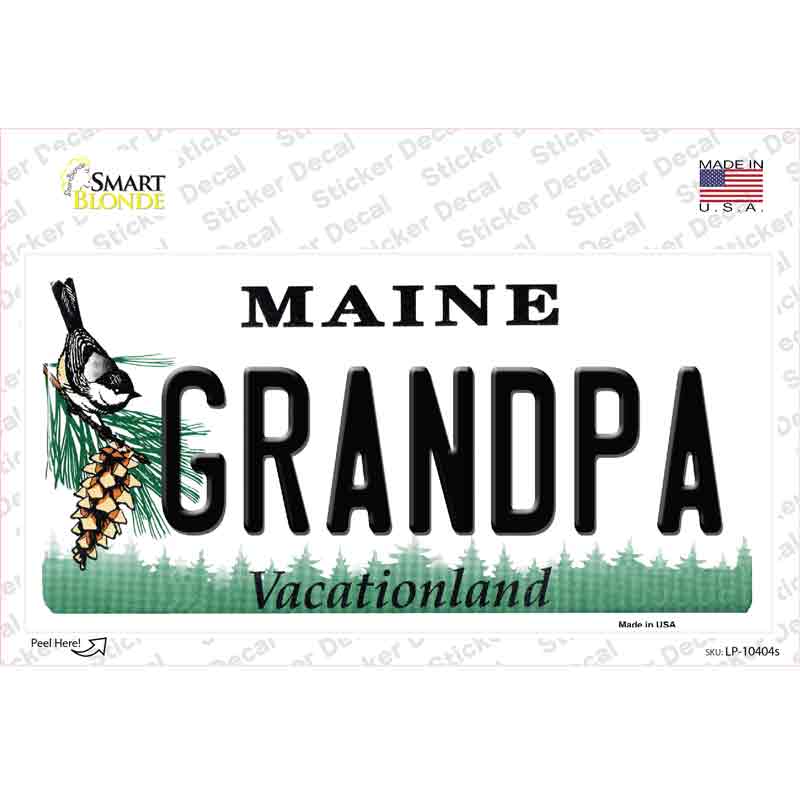 Grandpa Maine Novelty Sticker Decal
