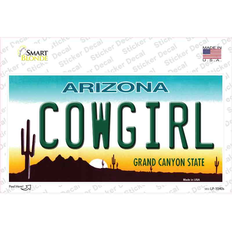 Cowgirl Arizona Novelty Sticker Decal