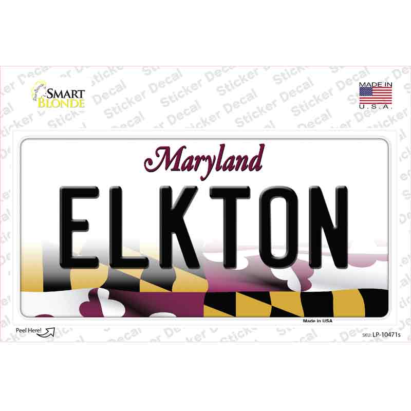 Elkton Maryland Novelty Sticker Decal