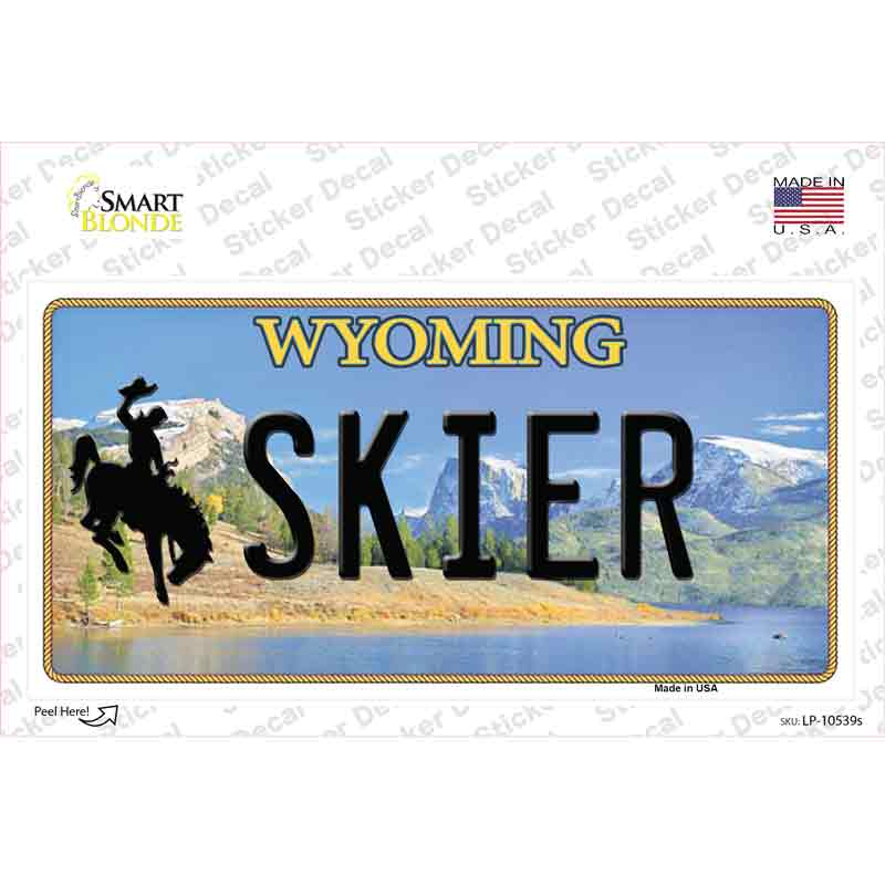 Skier Wyoming Novelty Sticker Decal