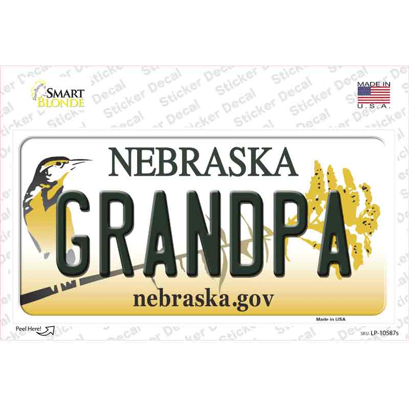 Grandpa Nebraska Novelty Sticker Decal